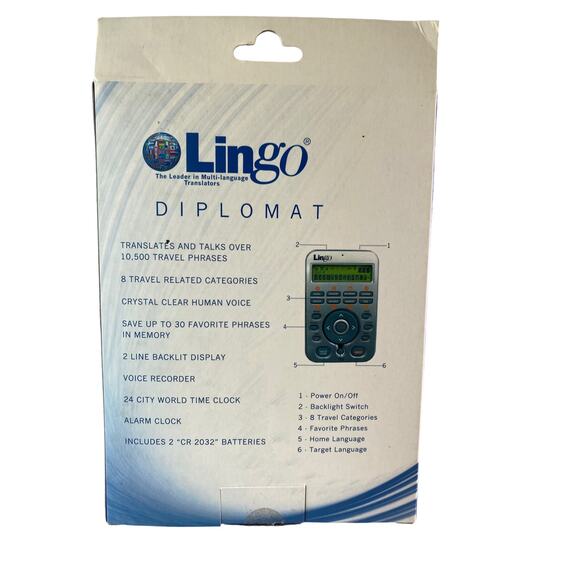 Vintage Lingo Diplomat 15 Language Talking Translator 3.5"X2.5" Travel Size - Picture 3 of 9